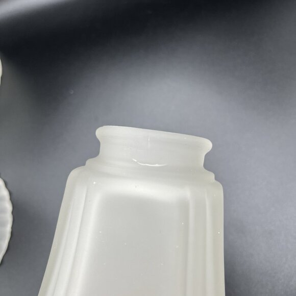 Vintage Frosted Glass Light Shades Lot 3 Art Deco Mid Century 2.25” Fitter READ - Picture 13 of 14